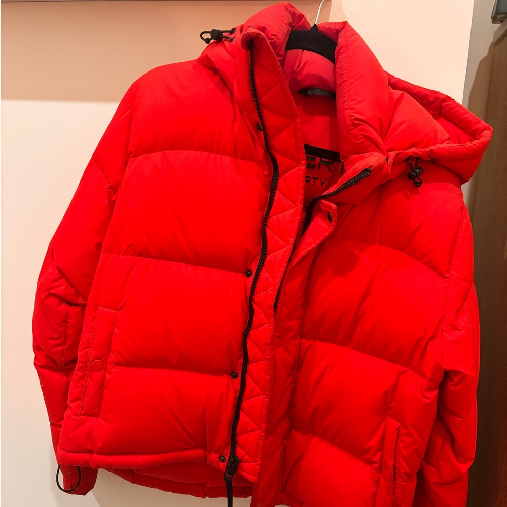 COPY - Aritzia super puff shorty in red. Size small